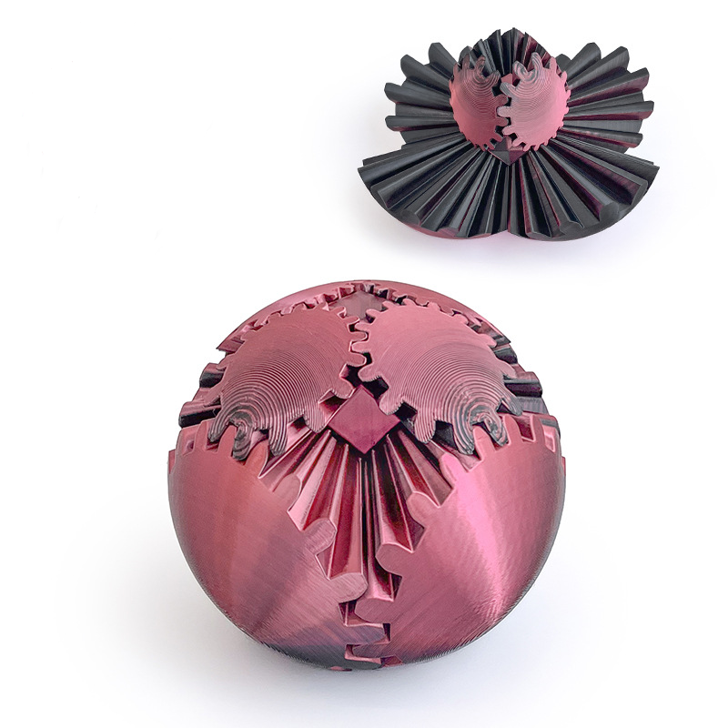 🎁【3D Printed Gear Ball】Spin Cube Stress Relief Fidget Toys for Adults & Kids, Rotating Sphere Puzzle