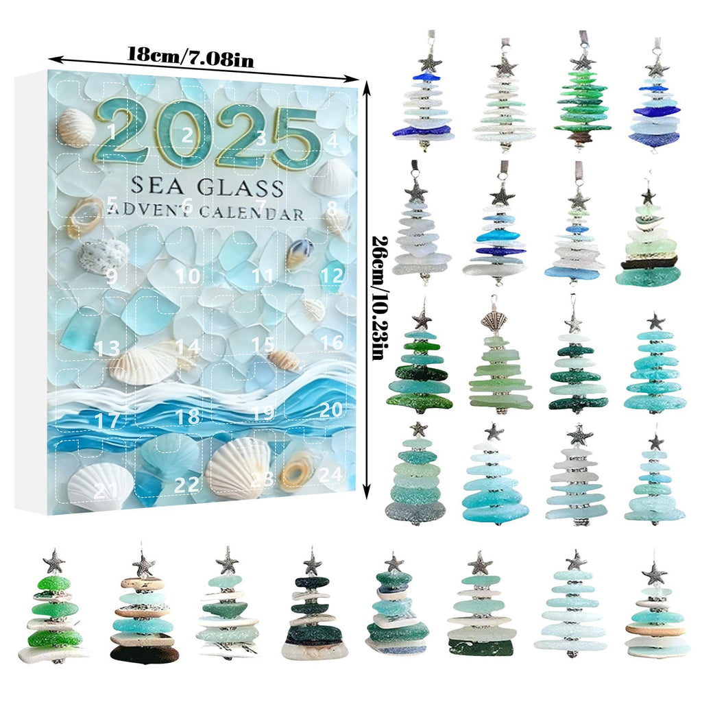 Limited Edition, Only 100 Sets Left!-🌊✨Sea Glass Christmas Tree Advent Calendar 🎄❄️🎁