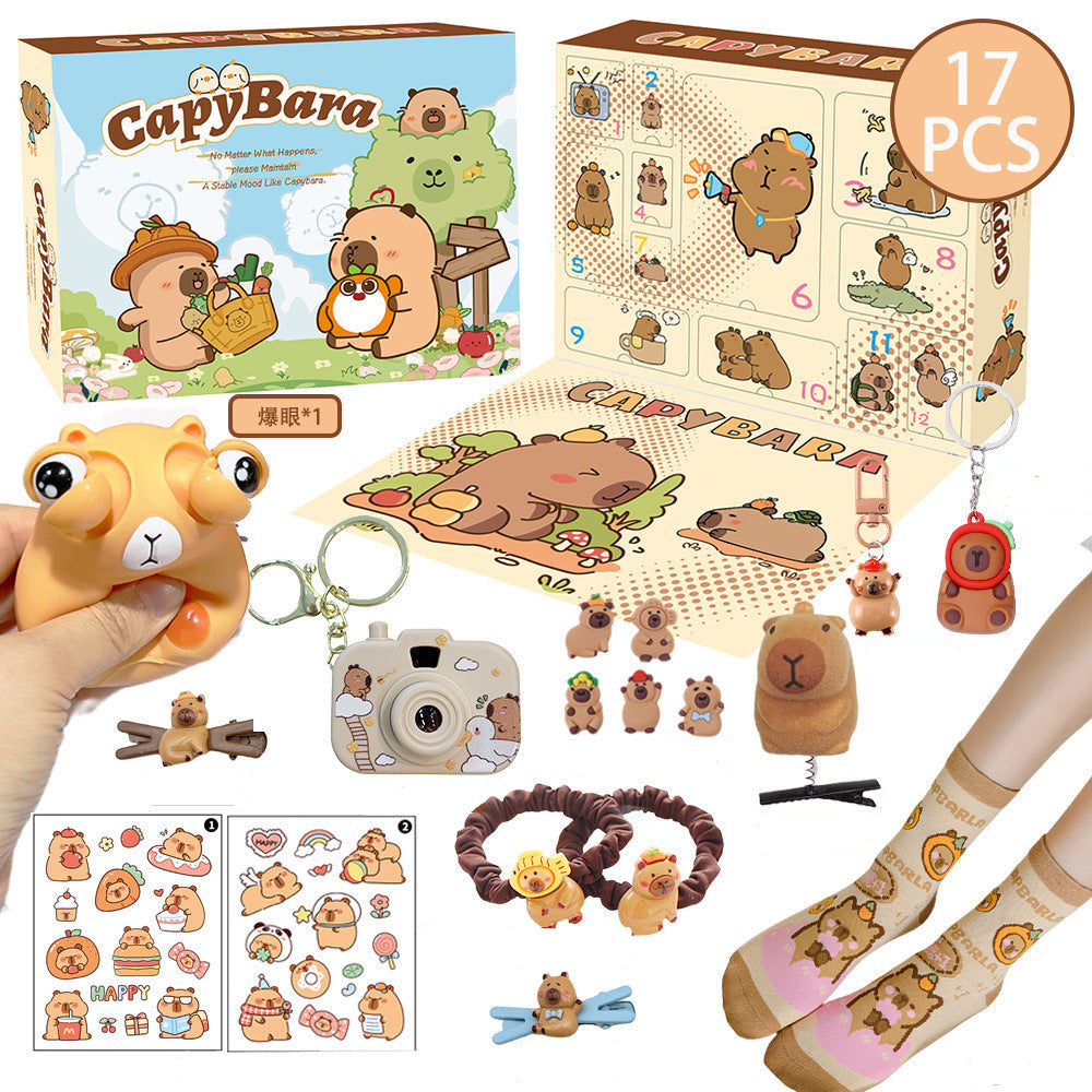 Christmas building blocks, capybara, dinosaur cars, and other stress-relief ornaments, hole-in-the-box blind boxes