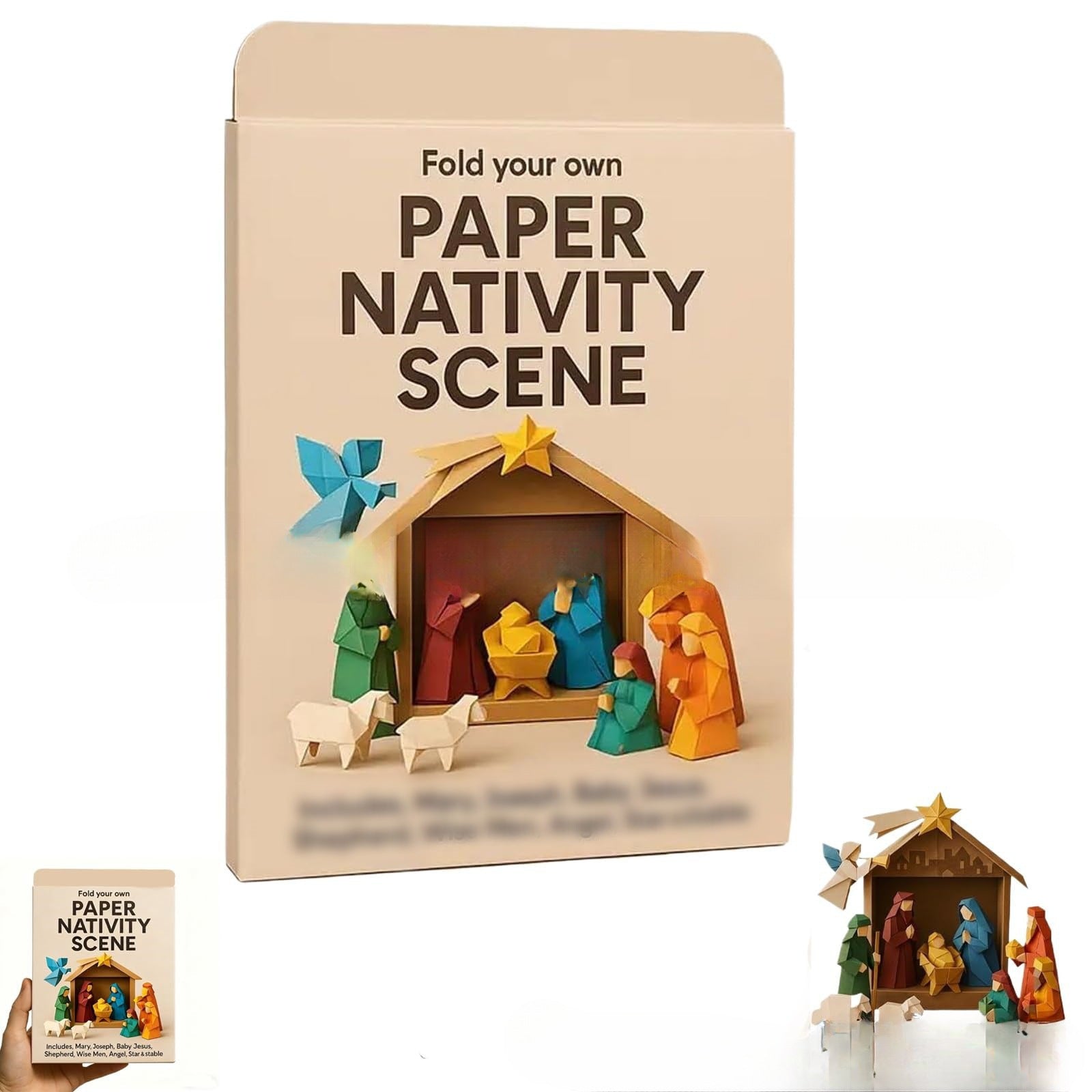 🔥 DIY Paper Nativity Scene✨(Suitable for beginners and includes instructional materials)