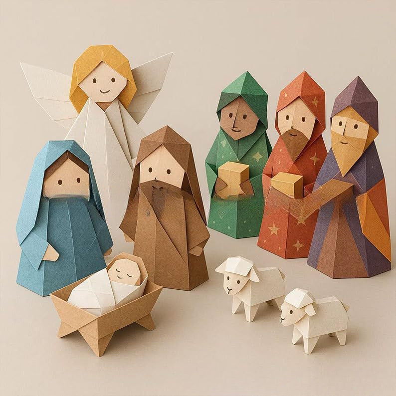 🔥 DIY Paper Nativity Scene✨(Suitable for beginners and includes instructional materials)