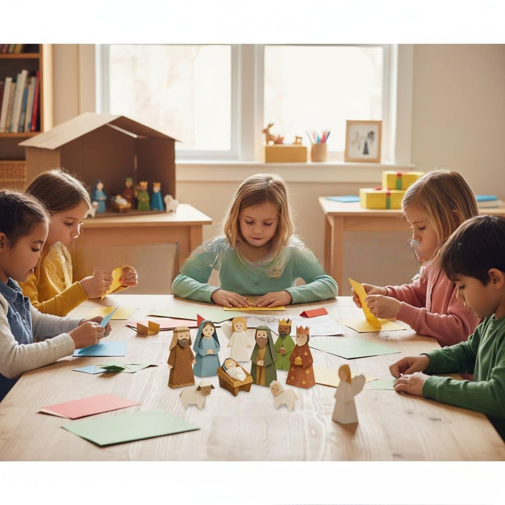 🔥 DIY Paper Nativity Scene✨(Suitable for beginners and includes instructional materials)