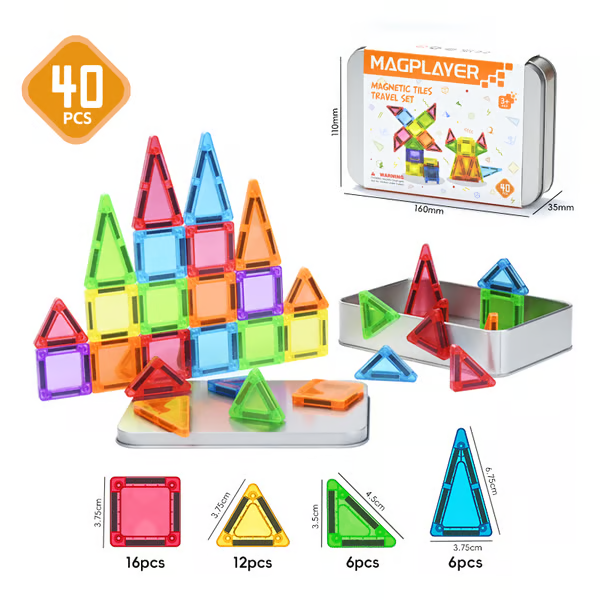 🔥Mini Magnetic Tile Toys with Iron Box